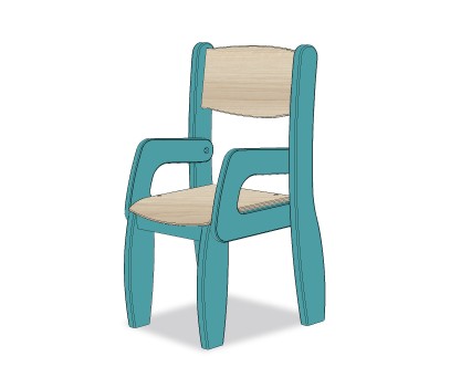 FAUTEUIL ASSISE 21CM BLEU BALTIQUE