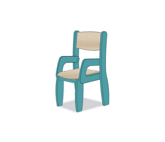 FAUTEUIL ASSISE 21CM BLEU BALTIQUE