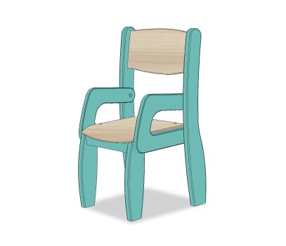 FAUTEUIL ASSISE 18CM BLEU CARAIBE