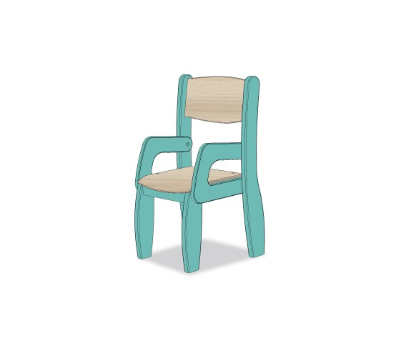 FAUTEUIL ASSISE 18CM BLEU CARAIBE