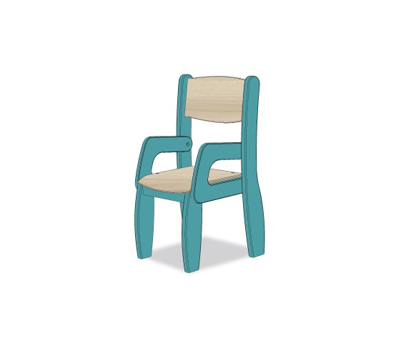 FAUTEUIL ASSISE 18CM BLEU BALTIQUE