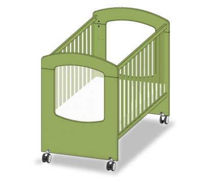 LIT ECO HUBLOT 120x60 AVEC ROULETTES