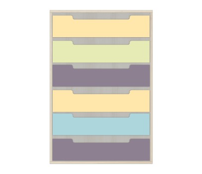 COMMODE 6 TIROIRS ANTI-PINCEMENT