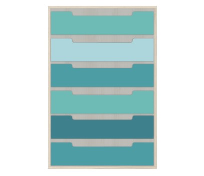 COMMODE 6 TIROIRS ANTI-PINCEMENT