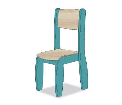 CHAISE ASSISE 35CM BLEU BALTIQUE