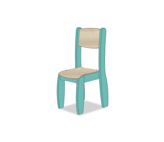 CHAISE ASSISE 35CM BLEU CARAIBE