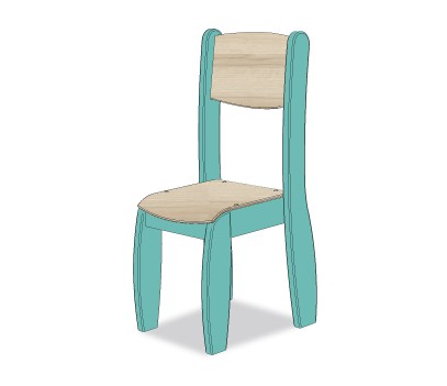 CHAISE ASSISE 45CM BLEU CARAIBE