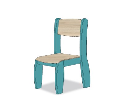 CHAISE ASSISE 18CM BLEU BALTIQUE
