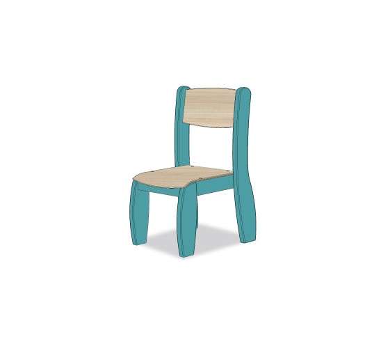 CHAISE ASSISE 18CM BLEU BALTIQUE