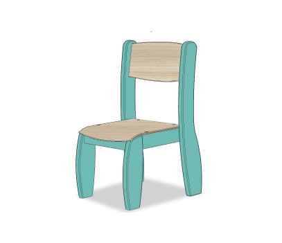 CHAISE ASSISE 18CM BLEU CARAIBE