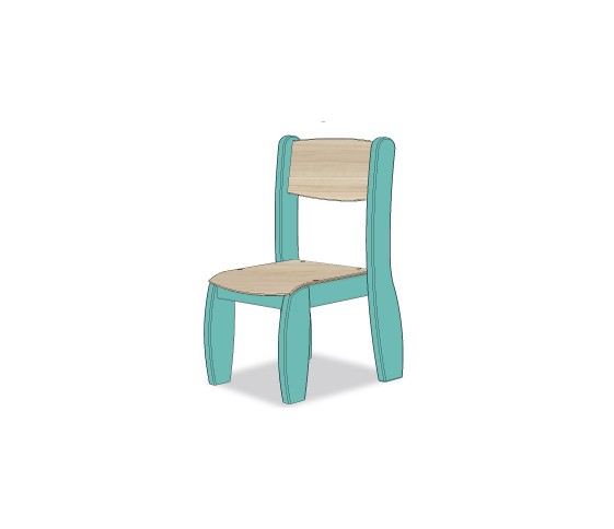 CHAISE ASSISE 18CM BLEU CARAIBE