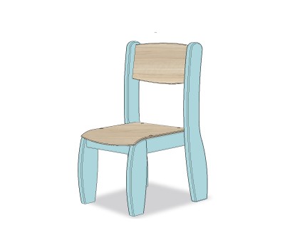 CHAISE ASSISE 18CM BLEU OPALE