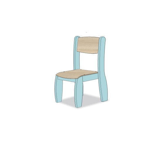 CHAISE ASSISE 18CM BLEU OPALE