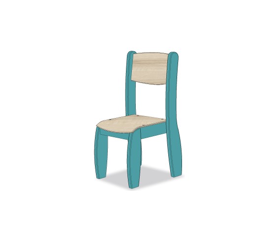 CHAISE ASSISE 21CM BLEU BALTIQUE