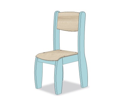 CHAISE ASSISE 21CM BLEU OPALE