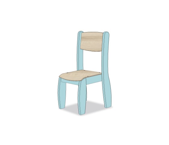 CHAISE ASSISE 21CM BLEU OPALE