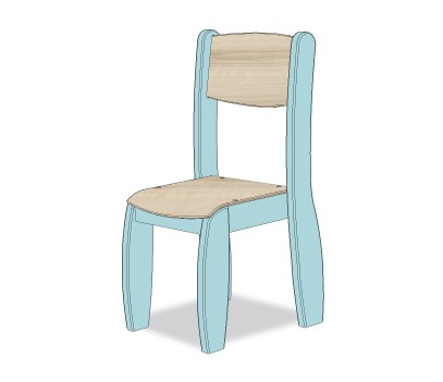 CHAISE ASSISE 26CM BLEU OPALE