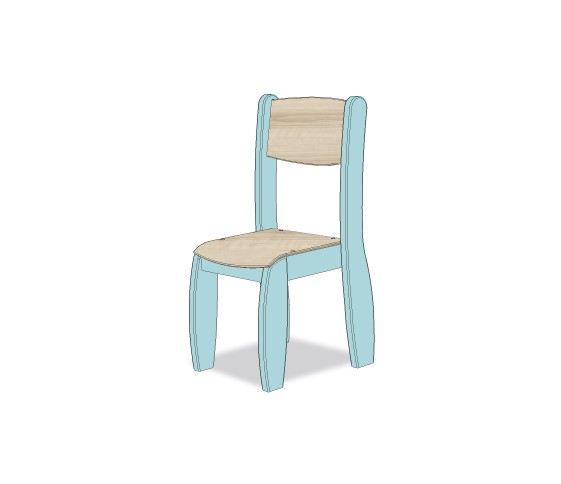 CHAISE ASSISE 26CM BLEU OPALE