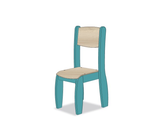 CHAISE ASSISE 31CM BLEU BALTIQUE