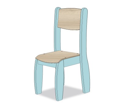 CHAISE ASSISE 31CM BLEU OPALE