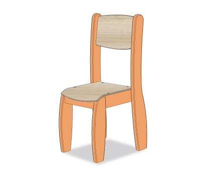 CHAISE ASSISE 35CM ORANGE MOYEN