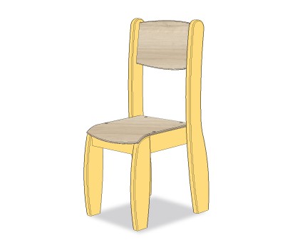 CHAISE ASSISE 35CM JAUNE