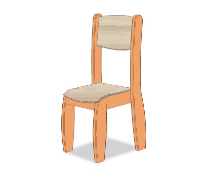 CHAISE ASSISE 45CM ORANGE MOYEN