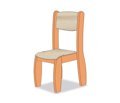 CHAISE ASSISE 21CM ORANGE MOYEN