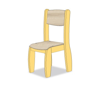 CHAISE ASSISE 21CM ABRICOT CLAIR