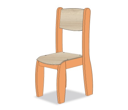 CHAISE ASSISE 31CM ORANGE MOYEN
