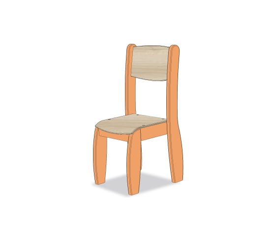 CHAISE ASSISE 31CM ORANGE MOYEN