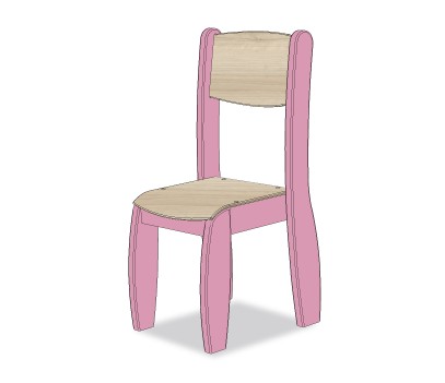 CHAISE ASSISE 35CM ROSE POUDRE