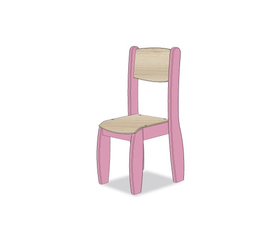 CHAISE ASSISE 35CM ROSE POUDRE