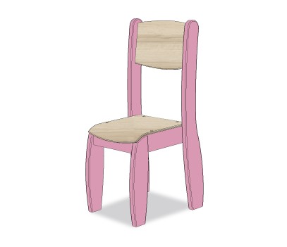 CHAISE ASSISE 45CM ROSE POUDRE