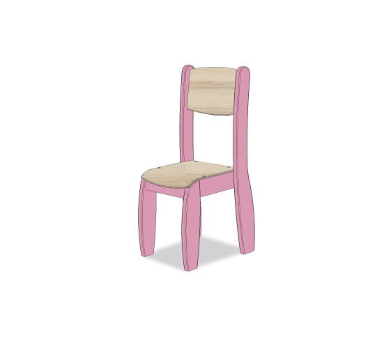 CHAISE ASSISE 45CM ROSE POUDRE