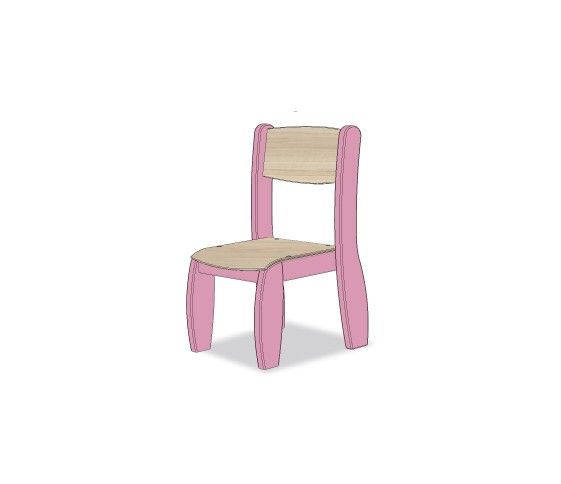 CHAISE ASSISE 18CM ROSE POUDRE