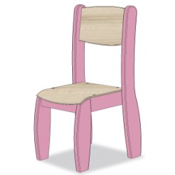 CHAISE ASSISE 21CM ROSE POUDRE