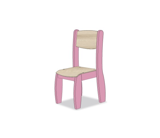 CHAISE ASSISE 21CM ROSE POUDRE