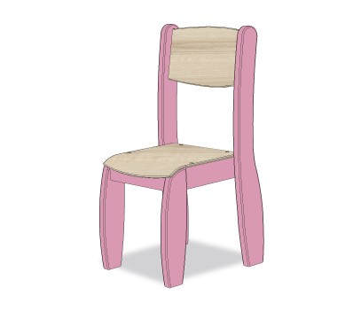 CHAISE ASSISE 26CM ROSE POUDRE