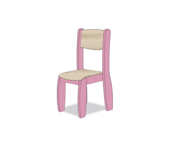 CHAISE ASSISE 26CM ROSE POUDRE