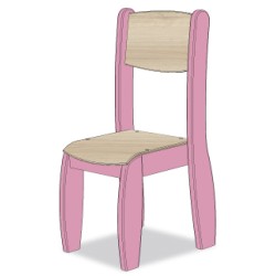 CHAISE ASSISE 31CM ROSE POUDRE
