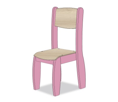 CHAISE ASSISE 31CM ROSE POUDRE