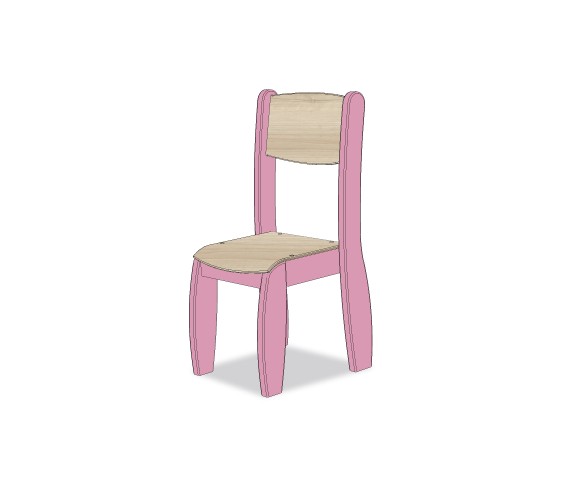 CHAISE ASSISE 31CM ROSE POUDRE