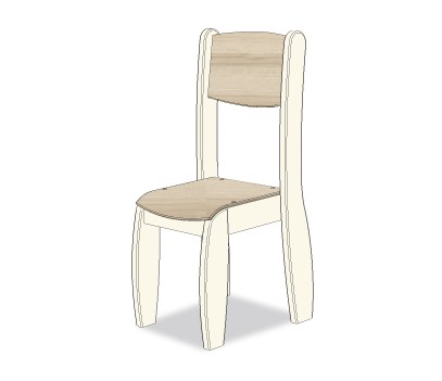 CHAISE ASSISE 45CM BLANC CREME