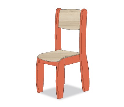 CHAISE ASSISE 35CM ORANGE TIGRE