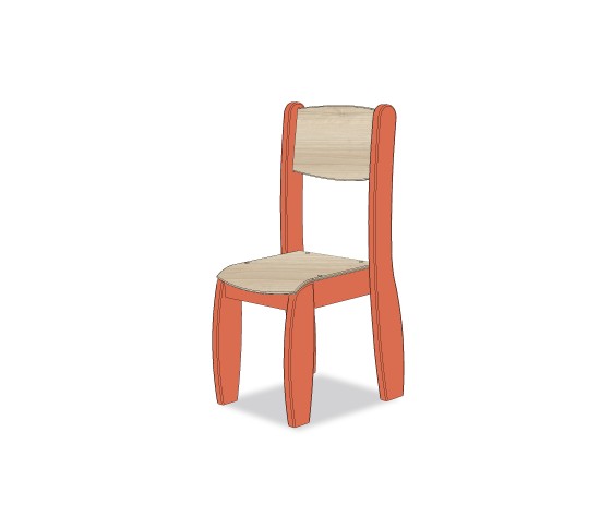 CHAISE ASSISE 35CM ORANGE TIGRE