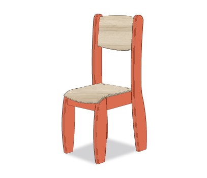 CHAISE ASSISE 45CM ORANGE TIGRE