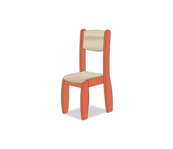 CHAISE ASSISE 45CM ORANGE TIGRE