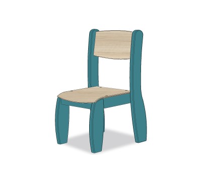 CHAISE ASSISE 18CM BLEU BALEINE