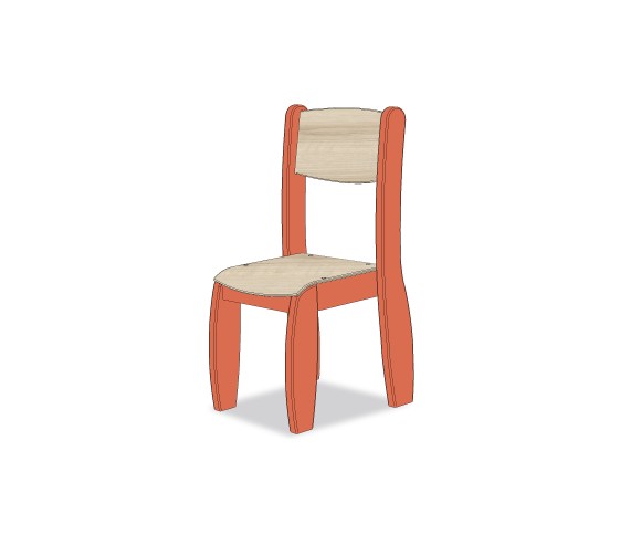 CHAISE ASSISE 26CM ORANGE TIGRE